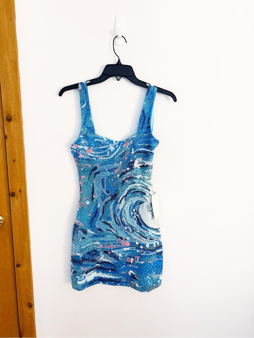 New Staud Le Sable Tidal Wave Beaded Dress - Picture 8 of 11